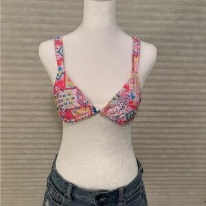Wild Fable Pink Multi-Color Bikini Top